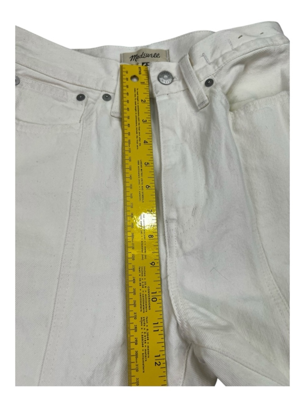 Madewell Baggy Flare Jeans Women’s Sz 26 Tile White High Rise Wide Leg Split Hem - Picture 15 of 16